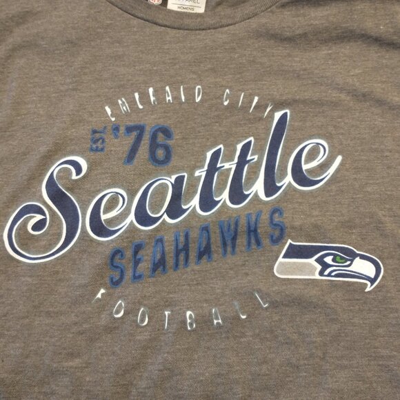 Women's Seattle Seahawks Gray Short Sleeve Tshirt by NFL Team Apparel Size Large - Picture 4 of 9